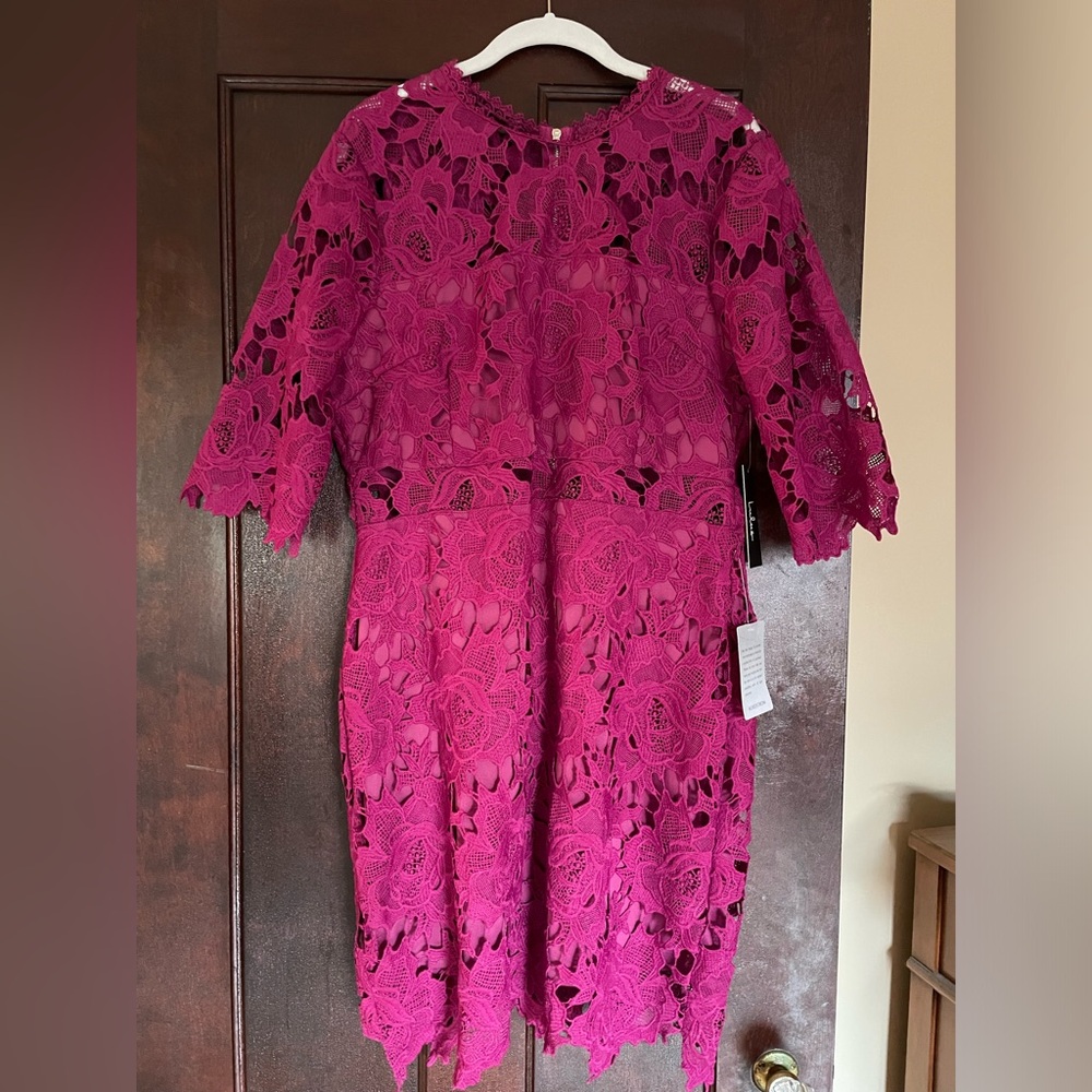 Lulu’s Fine Romance Lace Cocktail Midi Dress